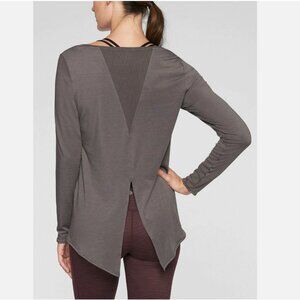 Athleta Essence Semi Fit Long Sleeve Flagstone Gray